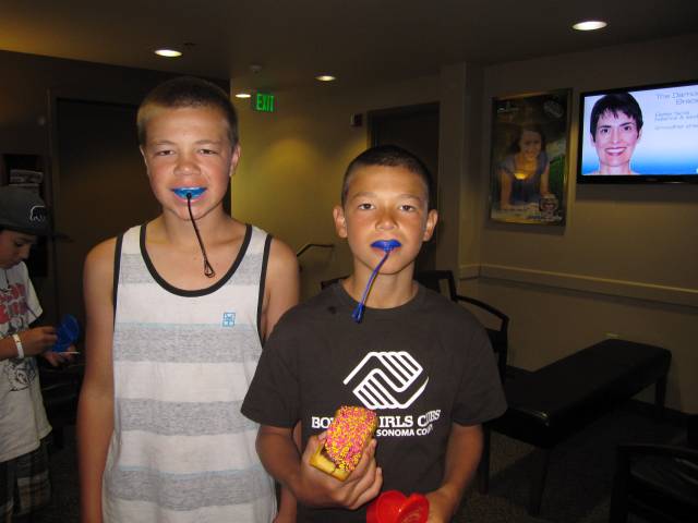 Patients wearing mouthguards
